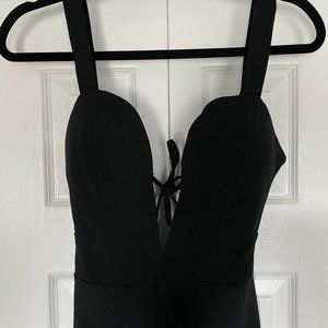 Windsor Dress -  Black Asymmetrical Back Tie - Size Small
